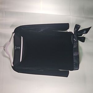 Willi Smith Black Velour Waist-Tie Top Sz XL